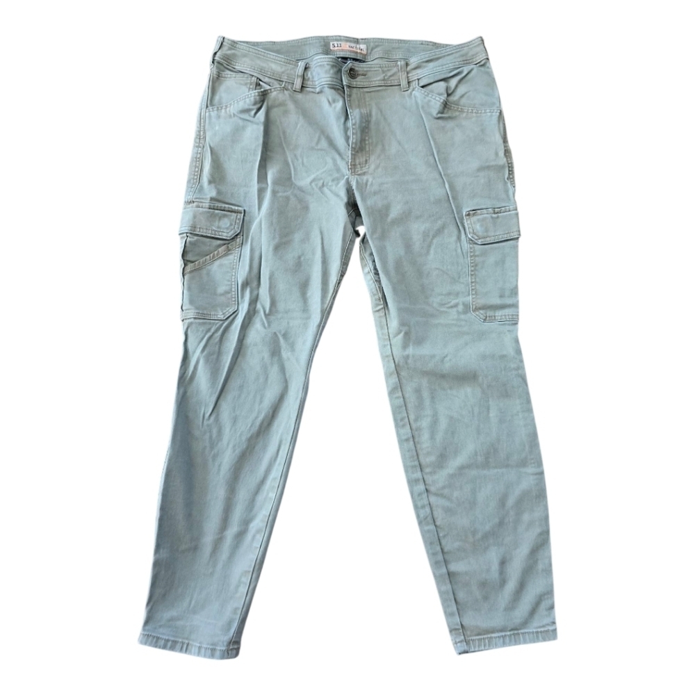 5.11 Tactical Cargo Chino Pants Women Sz 16 Green 36x27 Mid Rise Casual